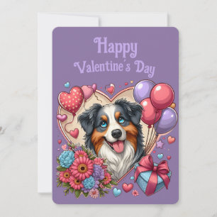 Valentinstag - Australischer Hirte 4 - Feiertagskarte