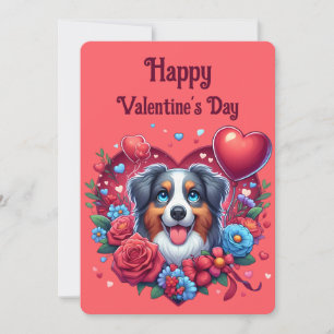 Valentinstag - Australischer Hirte 5 - Feiertagskarte