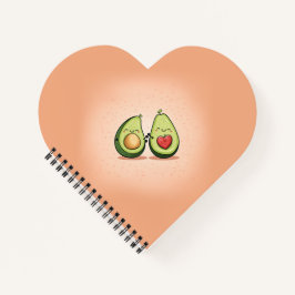 Valentinstag Avocado Halves Liebe Muster Notizbuch
