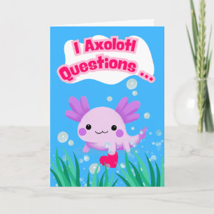 Valentinstag Axolotl Fragen mit dem Herzen Karte