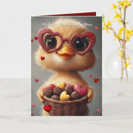 Valentinstag Baby-Enten-Herzbrille Karte