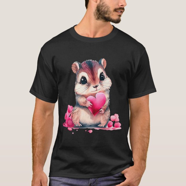 Valentinstag Baby Niedlicher Hamster T-Shirt (Vorderseite)