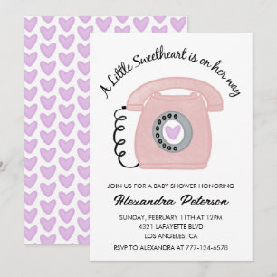 Valentinstag-Baby-Shower-Einladung rosa Telefon Einladung