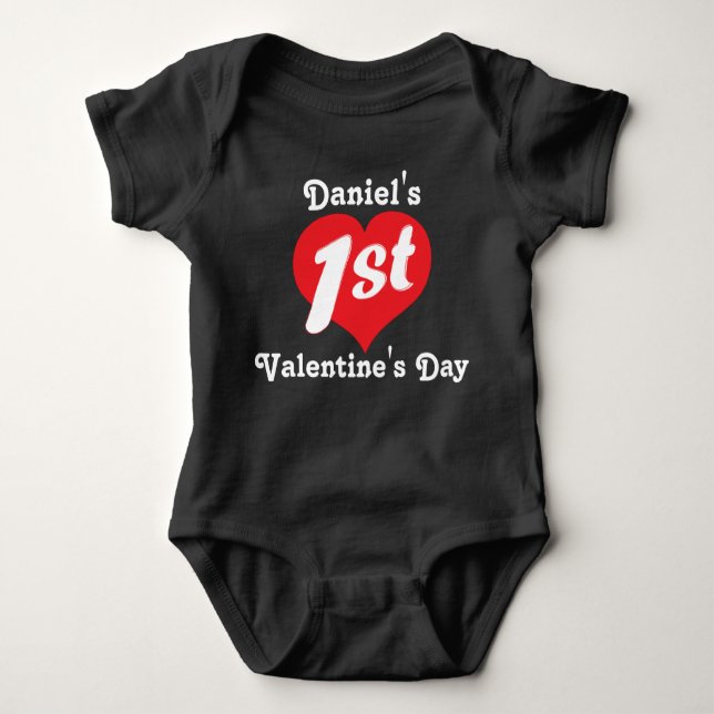 Valentinstag Baby Strampler (Vorderseite)