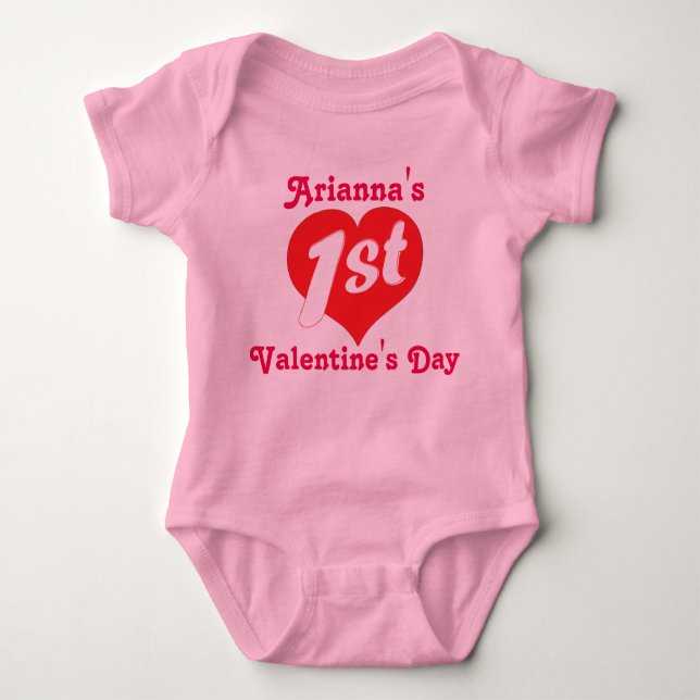Valentinstag Baby Strampler (Vorderseite)