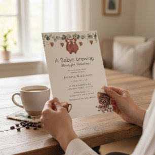Valentinstag "Babys Brewing" Kaffee-Themen-Einladu Einladung