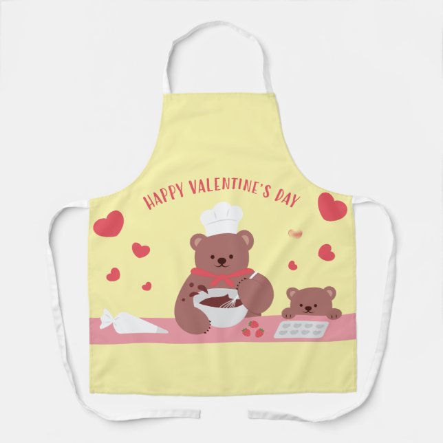 Valentinstag-Backbären-Schürze Schürze (Vorderseite)
