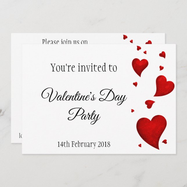 Valentinstag-Ball-Party Einladung (Vorne/Hinten)