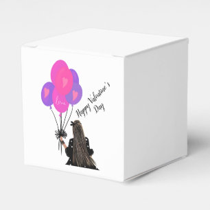 Valentinstag-Ballon Chic Mädchen Illustration Geschenkschachtel