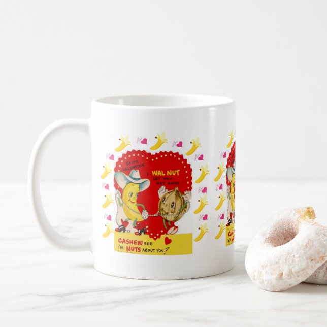 Valentinstag Banana Cashew Tasse (Mit Donut)