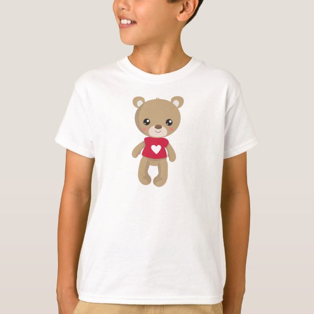 Valentinstag Bär, Teddybär, Liebe, Herz T-Shirt (Vorderseite)