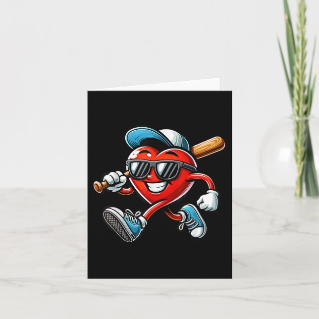 Valentinstag Baseball Boys Kids Funny Karte (Vorderseite)