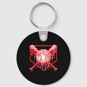 Valentinstag Baseball Jungen Eis Drip Herz Schlüsselanhänger