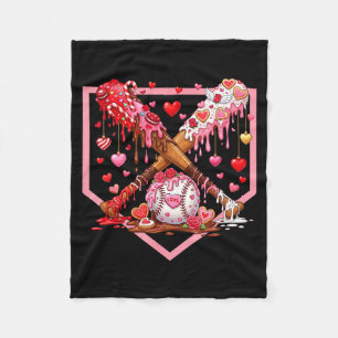 Valentinstag Baseball Jungen Eiscreme Tropfen Herz Fleecedecke