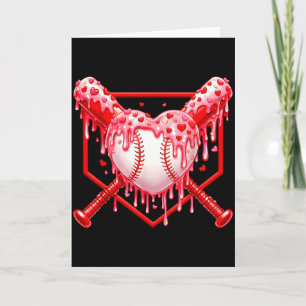 Valentinstag Baseball Jungen Eiscreme-Tropfherz Karte