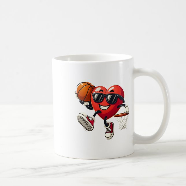 Valentinstag Basketball Dunking Sport Männer Junge Kaffeetasse (Rechts)