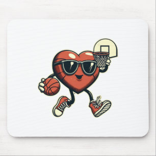 Valentinstag Basketball Dunking Sport Männer Junge Mousepad