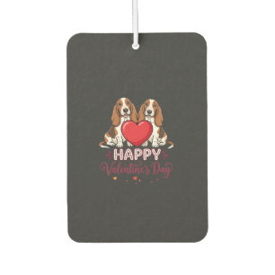 Valentinstag-Basset-Hound-Blumen-Hund Autolufterfrischer