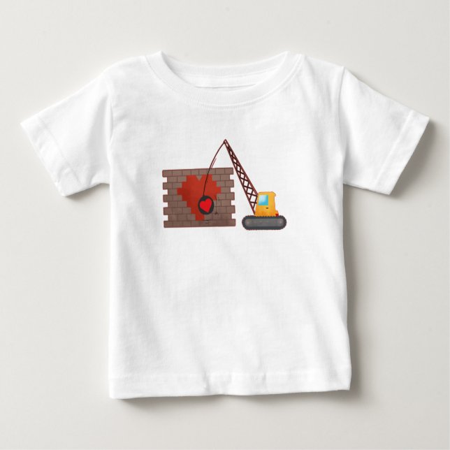 Valentinstag Baukranich Baby T-shirt (Vorderseite)