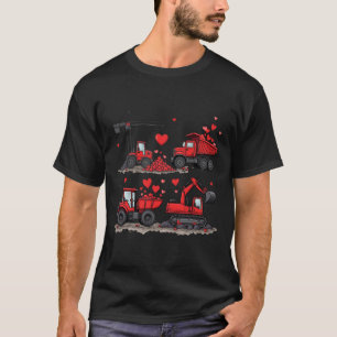 Valentinstag Baustellen-LKW-Herzen Jungen Kinder T-Shirt