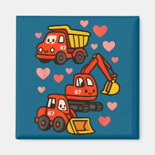 Valentinstag-Baustellentransporter Lustige Kunst Magnet