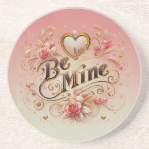 Valentinstag-Be-Mine-Design mit Herz, Zitat Getränkeuntersetzer