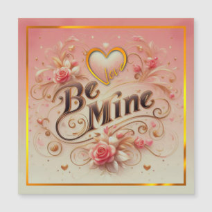 Valentinstag-Be-Mine-Design mit Herz, Zitat Magnetkarte