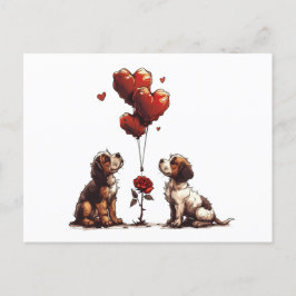 Valentinstag Beagle Hunde Postkarte