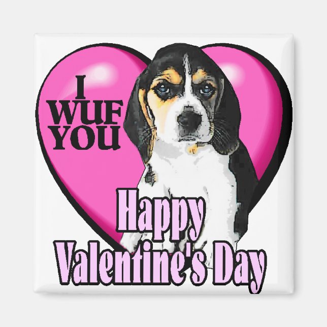 Valentinstag Beagle Magnet (Vorne)