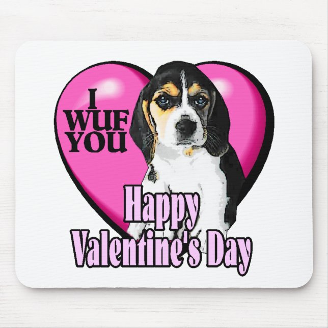 Valentinstag Beagle Mousepad (Vorne)