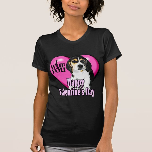 Valentinstag Beagle T-Shirt (Vorderseite)