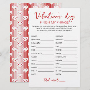 Valentinstag Beenden Sie meinen Satz Editable Spie