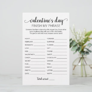 Valentinstag Beenden Sie meinen Satz Editable Spie
