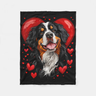 Valentinstag Berner Sennenhund Fleecedecke