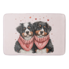 Valentinstag Bernese Mountain Hunde Badematte