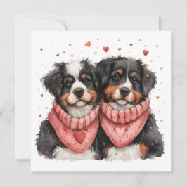 Valentinstag Bernese Mountain Hunde Feiertagskarte