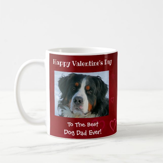 Valentinstag Bester Hund Vater je Niedliches Foto Kaffeetasse (Links)