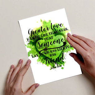 Valentinstag Bible Verse: John 15:13 Feiertagskarte