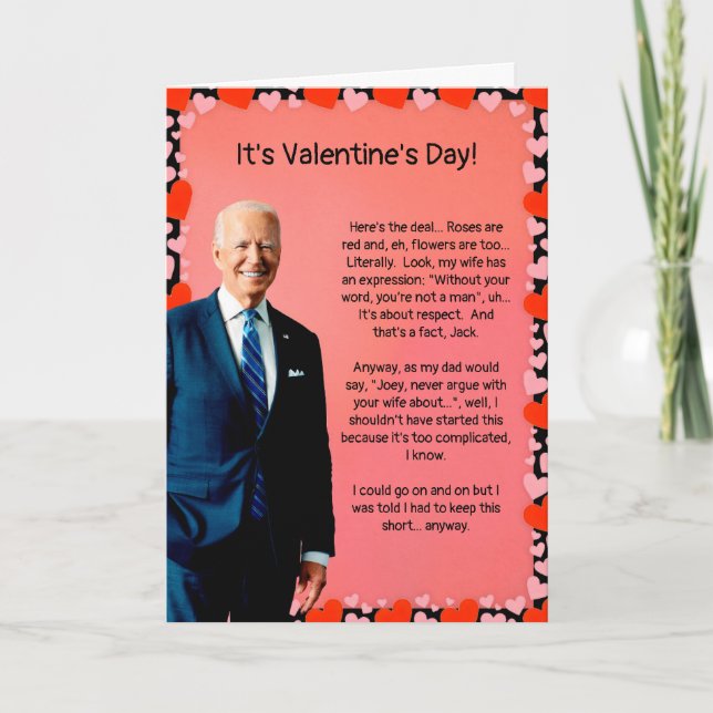 Valentinstag-Bidenkarte Feiertagskarte (Vorderseite)