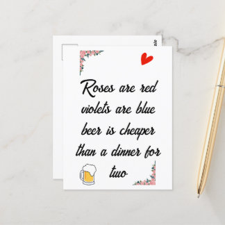 Valentinstag Bierausweis Postkarte