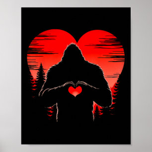 Valentinstag Bigfoot Geschenke für Kinder Sasquatc Poster