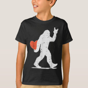 Valentinstag Bigfoot Rock Heart Sasquatch Frauen T-Shirt