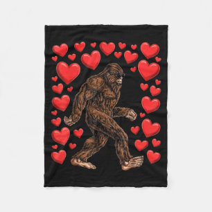 Valentinstag Bigfoot Rote Herzen Lustiger Sasquatc Fleecedecke