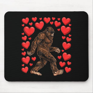 Valentinstag Bigfoot Rote Herzen Lustiger Sasquatc Mousepad