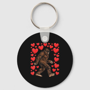 Valentinstag Bigfoot Rote Herzen Lustiger Sasquatc Schlüsselanhänger