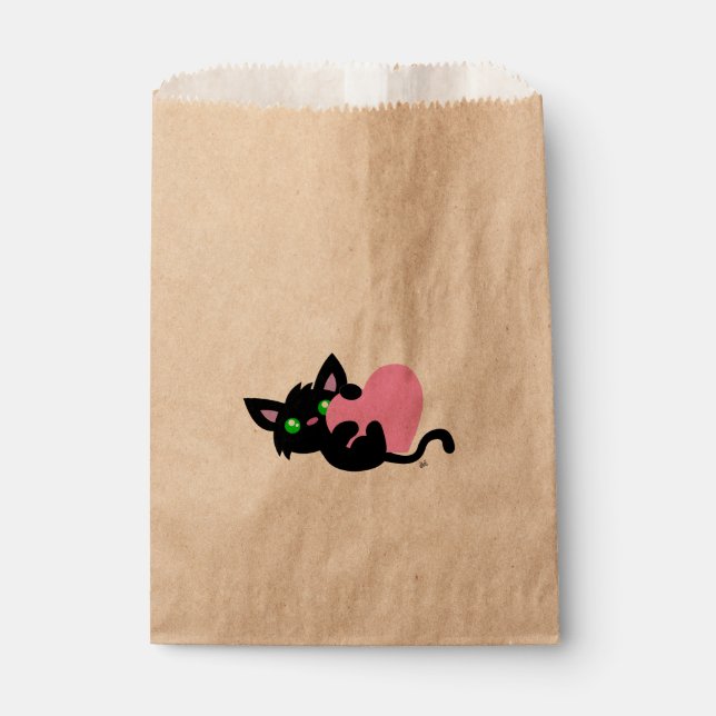 Valentinstag Black Kitty Fvor Bag Geschenktütchen (Vorderseite)
