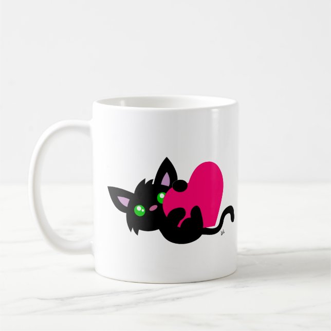 Valentinstag Black Kitty Tasse (Links)