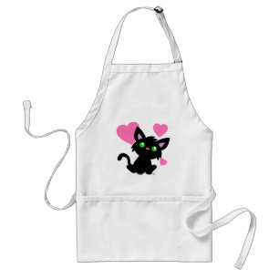 Valentinstag Black Kitty White Schürze