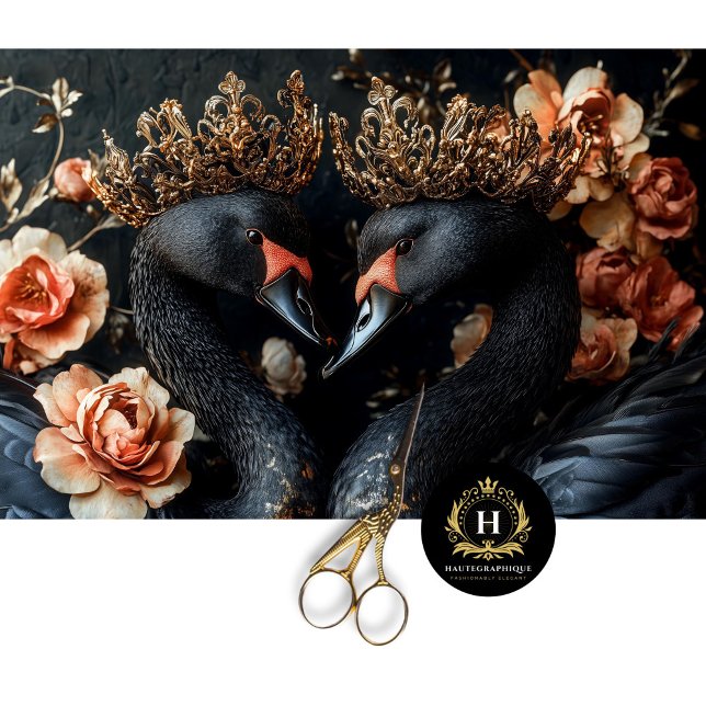 Valentinstag Black Swan Red Florals Decoupage Seidenpapier (Von Creator hochgeladen)