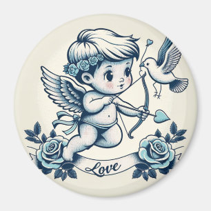 Valentinstag blauer Cupid Magnet